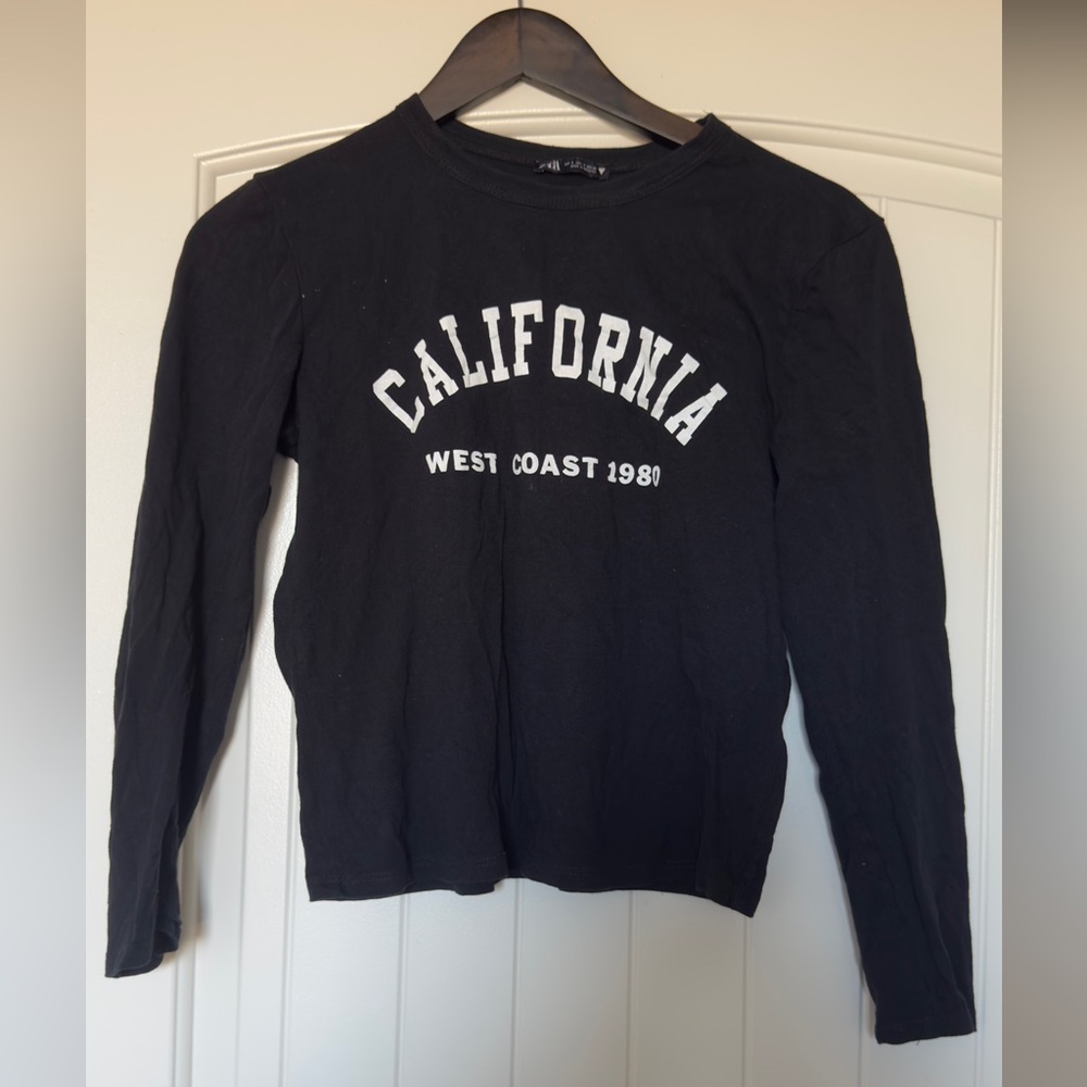 Brand new Zara Black California West Coast pure cotton full sleeves T-shirt
